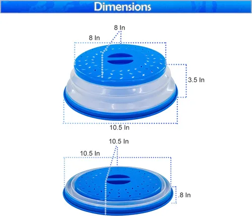 Vista 5 de Cubierta protectora contra salpicaduras de microondas, tapa plegable para protección de alimentos y fácil almacenamiento, sin BPA, apta