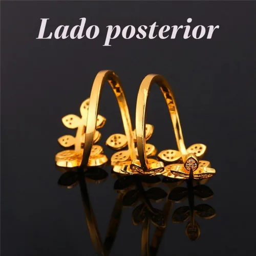 Vista 6 de U7 Statement Rings for Women,Adjustable Leaf/Octopus/Snake Rings,Dainty Cocktail Party Jewelry 1. Oro (hoja)