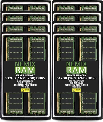 Vista 7 de Memoria NEMIX RAM de servidor RDIMM NEMIX RAM de 32 GB 1X32 GB DDR5 4800 MHz PC5-38400 1Rx4 1.1V CL40 288-PIN ECC