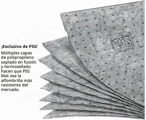 Vista 3 de Rollo de alfombrilla universal absorbente de peso ligero de New Pig 25201, 15 pulgadas x 50 pies