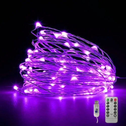 Vista 14 de Fantasee Luces de Cadena de Alambre de Cobre USB Alimentadas Luces de Hadas LED 8 Modos con Temporizador Control Remoto para Hogar Dormitorio Fiesta