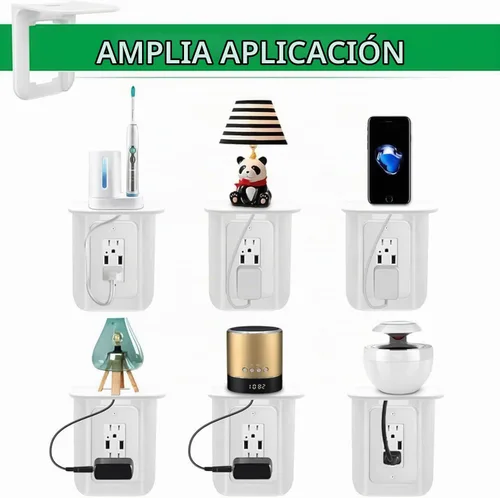 Vista 7 de Estante de salida, soporte de pared de baño con gestión de cables integrada, organizador de pared para decoración inteligente del hogar, ahorro