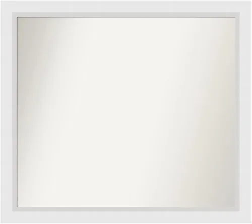 Vista 119 de Amanti Art Espejo de baño blanco para sobre el fregadero, 24 x 26 pulgadas, espejo rectangular blanco y blanco, marco de madera contemporáneo