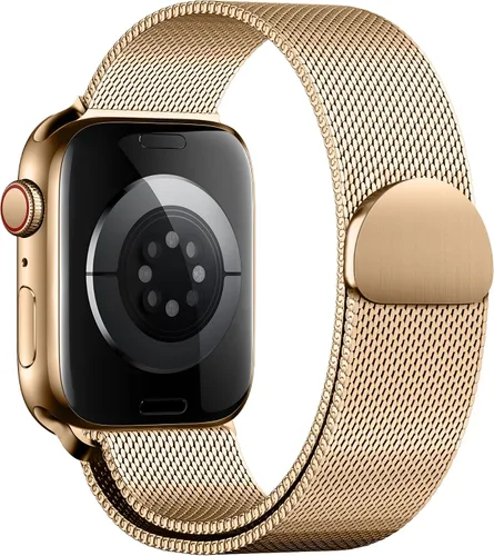 Vista 16 de QOKNUL Compatible with Apple Watch Bands for Women Men Stainless Steel Plateado