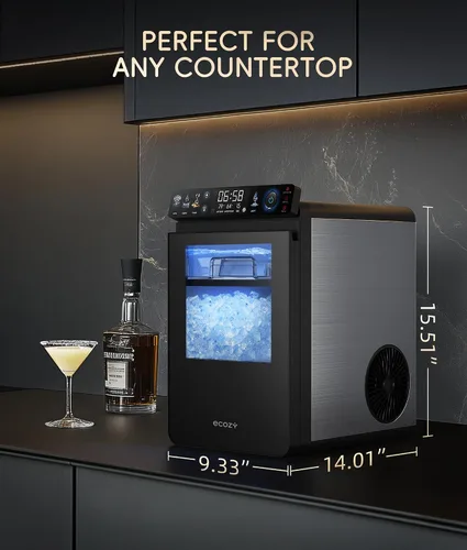 Vista 9 de ecozy Encimera de la máquina de hielo de pepita, máquina de hielo de 44 Plateado