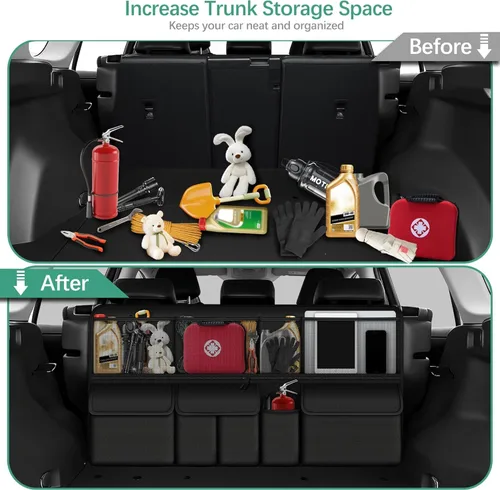 Vista 3 de Organizador colgante para maletero de automóvil, apto para Toyota RAV4, plegable, de gran capacidad, 41.3 x 20 pulgadas, organizador de maletero