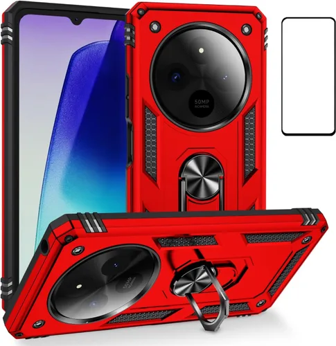 Vista 107 de Funda para Xiaomi POCO X3 NFC /X3 Pro con protector de pantalla, armadura de protección militar híbrida resistente a prueba de golpes, funda Negro