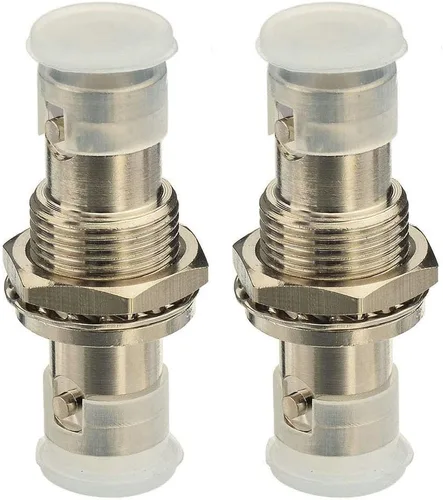 Vista 5 de Bingfu Adaptador de conector coaxial BNC hembra a BNC hembra de 50 ohmios, paquete de 2 unidades para sistema de micrófono inalámbrico, receptor CB