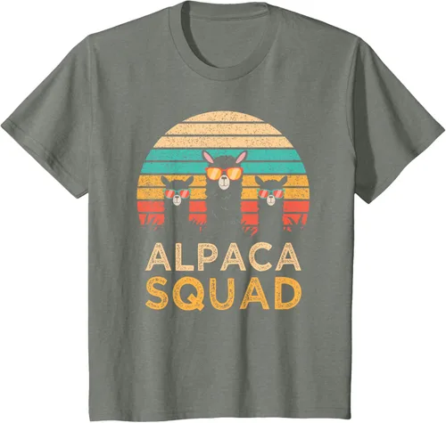 Vista 85 de Divertidas gafas de sol de escuadrón de alpaca Cool Alpacas Vintage Gift T-Shirt, Negro, S