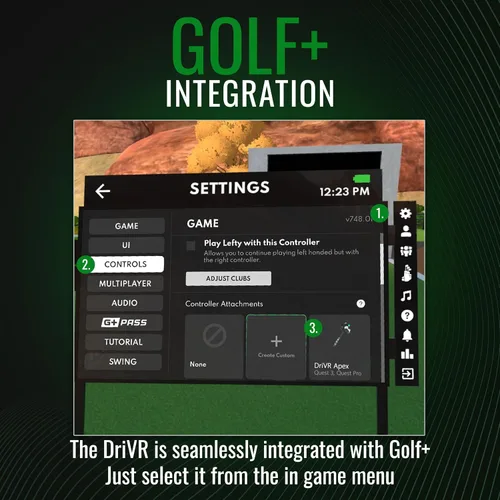 Vista 5 de DeadEyeVR - DriVR Golf Club for Quest - Realistic VR Golf Simulator Handle - Weighted VR Golf Club Grip for Enhanced Play (DriVR Apex)