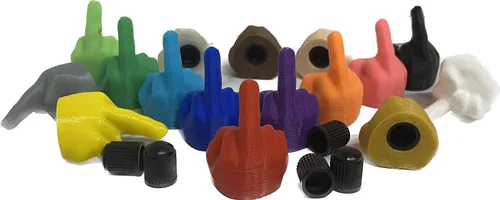 Vista 12 de 5 tapas de válvula de dedo medio, 16 colores, fabricadas en Estados Unidos
