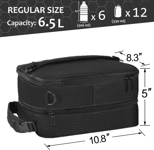 Vista 3 de Tirrinia Lonchera Aislada Expandible para Hombres y Mujeres – Lonchera Reutilizable a Prueba de Fugas para Niños y Adultos con Correa