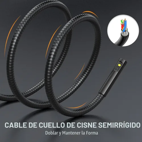 Vista 6 de Teslong Cámara de Inspección, Cámara de Boroscopio de Doble Lente con Luz, NTS300 Endoscopio Industrial IPS de 5", 1080P Impermeable Flexible
