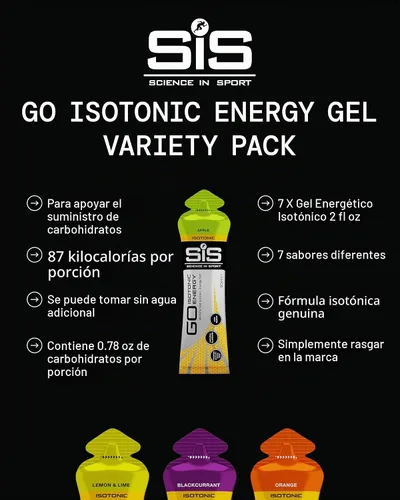 Vista 2 de Science in Sport - Paquete de variedad de gel energético de 60 ml - Pack de 7