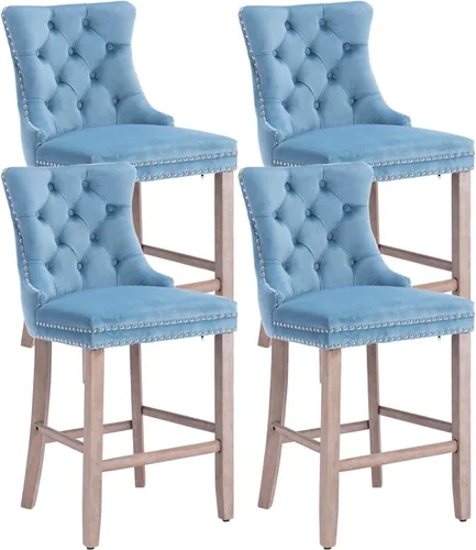 Vista 11 de Juego de 2 taburetes de bar con altura de mostrador, asiento de 26.3 Taburetes de bar beige