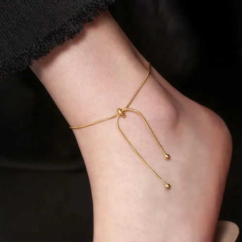 Vista 5 de MIFYNN Tobilleras para mujer, impermeables, ajustables, de acero inoxidable, pulsera de tobillo para mujer, estilo vintage, moderna, simple