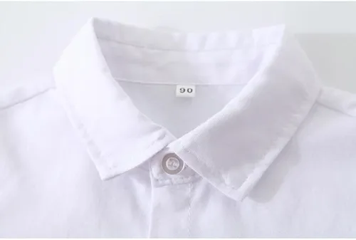 Vista 3 de Abolai Conjunto de caballero de 4 piezas para bebé con camisa, corbatín, chaleco y pantalón a rayas verticales