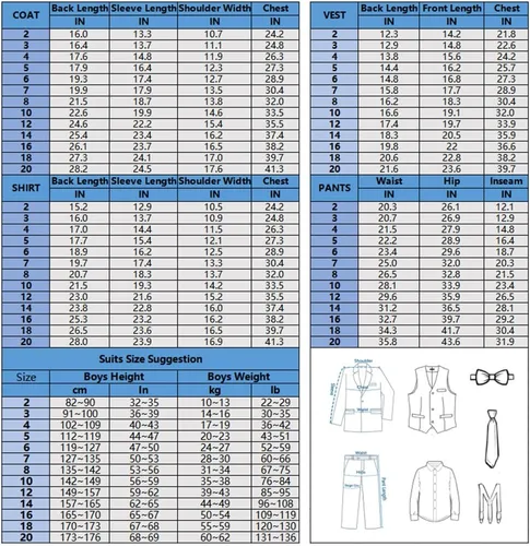 Vista 4 de Trajes negros para niños, traje ajustado formal para niños pequeños, 7 piezas, chaleco, pantalones de vestir, blazer, traje de portador de anillo