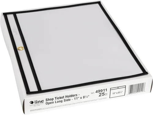 Vista 2 de C-Line Portadores de tickets de tienda cosidos, ambos lados transparentes, lado largo abierto, 11 x 8.5 pulgadas, 25 por caja (49911)