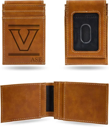 Vista 13 de Rico Industries NCAA Arizona State Sun Devils Brown - Cartera de bolsillo frontal personalizada con grabado láser - Delgada/ligera - Gran artículo
