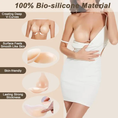 Vista 2 de Sujetador adhesivo para senos grandes con realce de espalda sin tirantes, brasier adhesivo para levantamiento de senos, sujetador invisible
