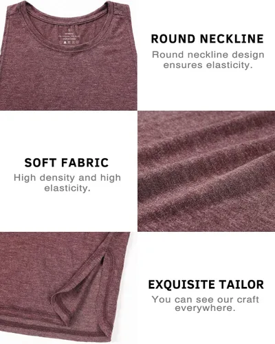 Vista 6 de Cosy Pyro - Camisetas deportivas sin mangas para mujer, camisetas atléticas y ligeras para correr, entrenar, gimnasio, yoga, paquete de 4