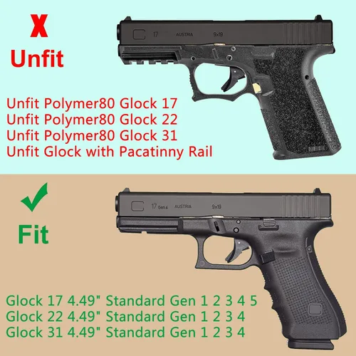 Vista 9 de POLE.CRAFT Funda OWB compatible con Glock 17 (Gen 1-5) / Glock 22 31 (Gen 1-4) compatible con Glock 19 19X 25 44 45 (Gen 1-5) / Glock 23 32