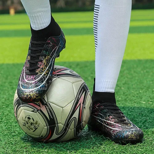 Vista 5 de Zapatos de fútbol para hombre, zapatos de fútbol de alta calidad, transpirables, atléticos, profesionales, para jóvenes, niños, zapatos de fútbol