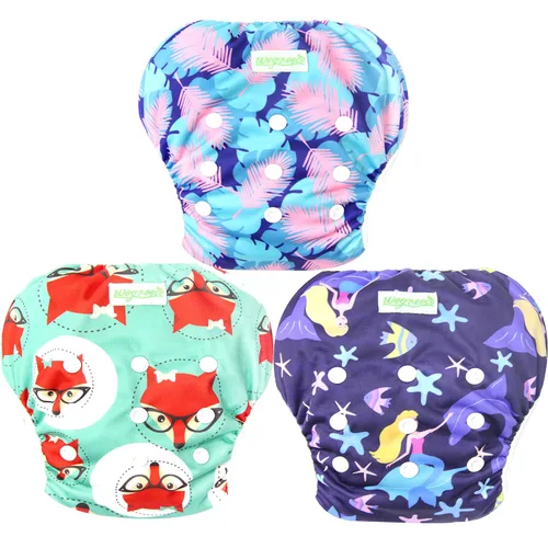 Vista 19 de Wegreeco - Pañal de natación reutilizable para bebés y niños pequeños, talla única Estrella de mar
