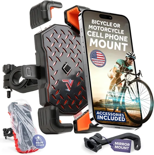 Vista 11 de Terminal Velocity Sport Soporte de teléfono para motocicleta, soporte para teléfono celular de bicicleta, para iPhone y Android, compatible