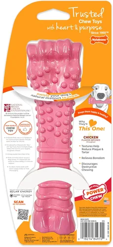 Vista 9 de Nylabone Power Chew - Juguete masticable para perros para concientización sobre el cáncer de mama, juguetes indestructibles para masticadores