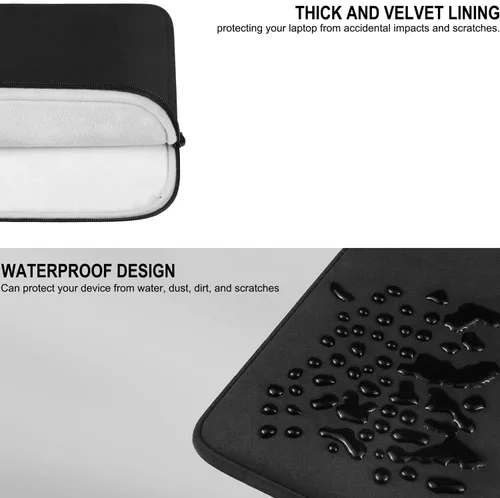 Vista 5 de Funda para portátil de 17 pulgadas, bolsa de viaje protectora a prueba de golpes y resistente al agua, funda portátil para computadora compatible