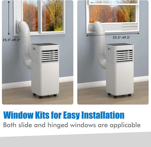 Vista 5 de GOFLAME Aire acondicionado portátil, potente unidad de CA de 8000 BTU con control remoto y 4 ruedas universales, enfriador de aire 3 en 1