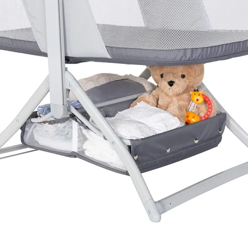 Vista 4 de Baby Trend Cuna mecedora 2 en 1 de plegado rápido, gris piedra sombra