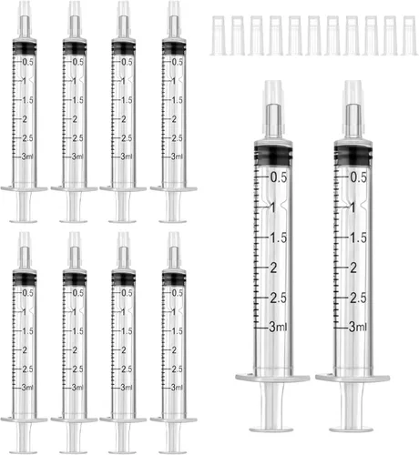 Vista 13 de Paquete de 20 jeringas de 1ml con tapa para líquido, jeringas pequeñas de plástico de 1cc con cubierta para mascotas orales, laboratorios