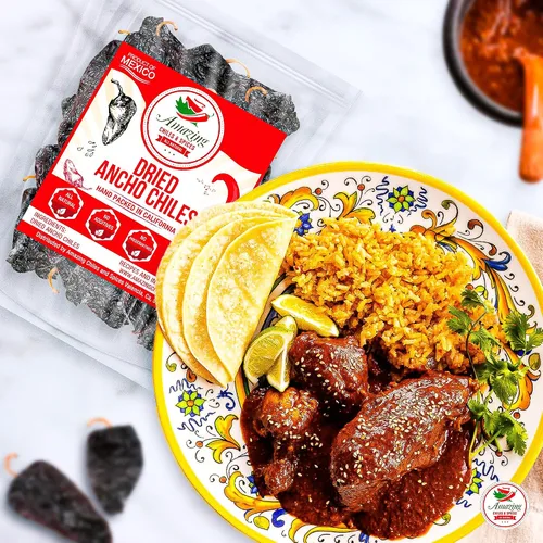 Vista 7 de Paquete variado de chiles secos 12oz ancho Guajillo Pasilla chile mexicano