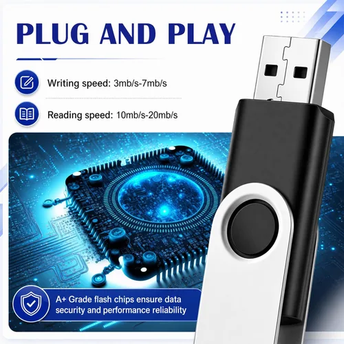 Vista 4 de Aoriher Paquete de 100 unidades flash USB de 256 MB a granel, barra