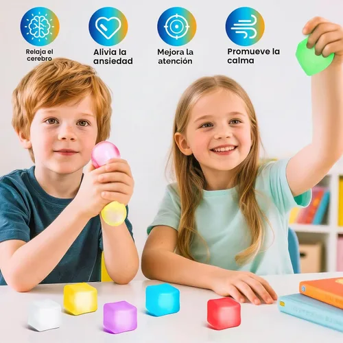 Vista 4 de VISCOO 32 Pcs Stress Cube, Slow Rising Squishy, Cube Stress Balls 32p-cubes 8