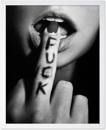Vista 67 de Poster Master Fuck Print - Póster de dedo medio, arte de labios sexy, diseño de pared de fotografía en blanco y negro, arte de autoexpresión