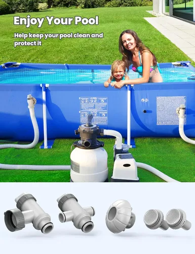 Vista 6 de POOLHACKER Piezas de piscina sobre el suelo, piezas de repuesto para piscinas para válvula de émbolo, kit de piezas de repuesto de puertos