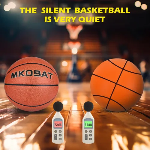 Vista 5 de Baloncesto Silencioso de Tamaño Oficial 7 (29.5") Espuma Suave de Alta Densidad y Bajo Ruido Pelota de Entrenamiento Interior Fácil Agarre Altamente