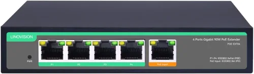 Vista 10 de LINOVISION Interruptor de paso PoE Gigabit de 2 puertos y extensor PoE