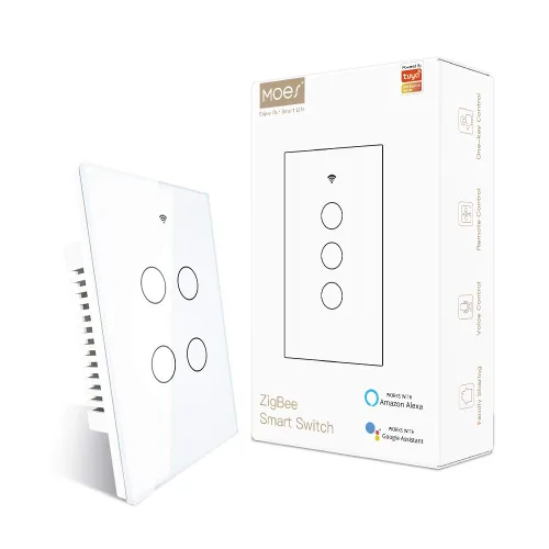Vista 16 de MOES ZigBee - Interruptor de luz de pared táctil inteligente, requiere Tuya ZigBee Hub, sin cable neutro/cableado N+L, sin condensador, Smart Life