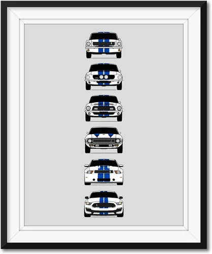 Vista 16 de Custom Car Posters Póster hecho a mano compatible con Shelby Evolution Print Wall Art Décor Best of Shelby Generations, multicolor, 8 x 10 pulgadas