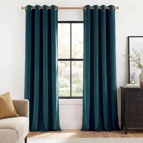 Vista 17 de StangH Cortinas de terciopelo gris de 84 pulgadas para oscurecer la habitación, con aislamiento térmico, cortinas gruesas y pesadas para sala