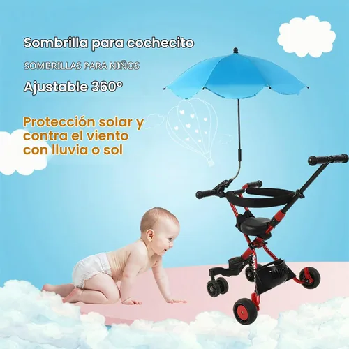 Vista 9 de TITA-DONG Paraguas para silla con abrazadera, silla de playa ajustable universal, con protección UV, sombrilla para silla de patio, silla de playa