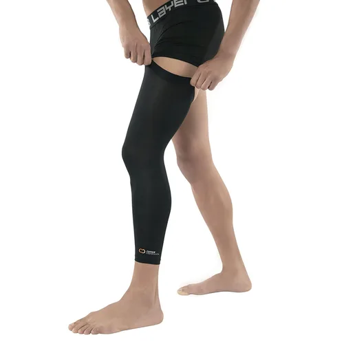 Vista 7 de Copper Compression Manga de compresión para piernas, soporte estabilizador de rodilla con infusión de cobre para correr, desgarro de menisco, ACL