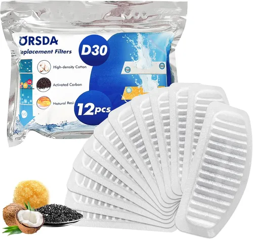 Vista 9 de ORSDA ORSDA - Filtros de fuente de agua para gatos, filtros de repuesto de carbono, filtro de resina solo para D30 de 67 oz/2 L, dispensador
