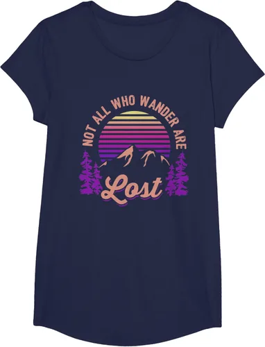 Vista 70 de Not All Who Wander Are Lost Vintage Mountains - Camiseta de senderismo, Negro, S
