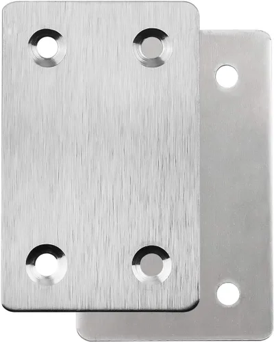 Vista 2 de Paquete de 20 soportes rectos de metal plano de 0.06 pulgadas de grosor, placas rectas planas de metal de fijación de esquina, 2.4 x 1.5 pulgadas